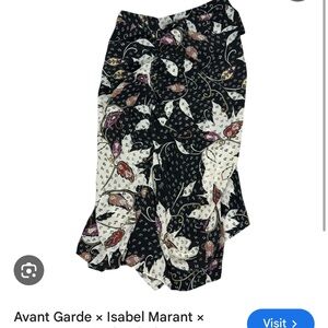 Isabel Marant Black Asymmetrical Wrap Skirt